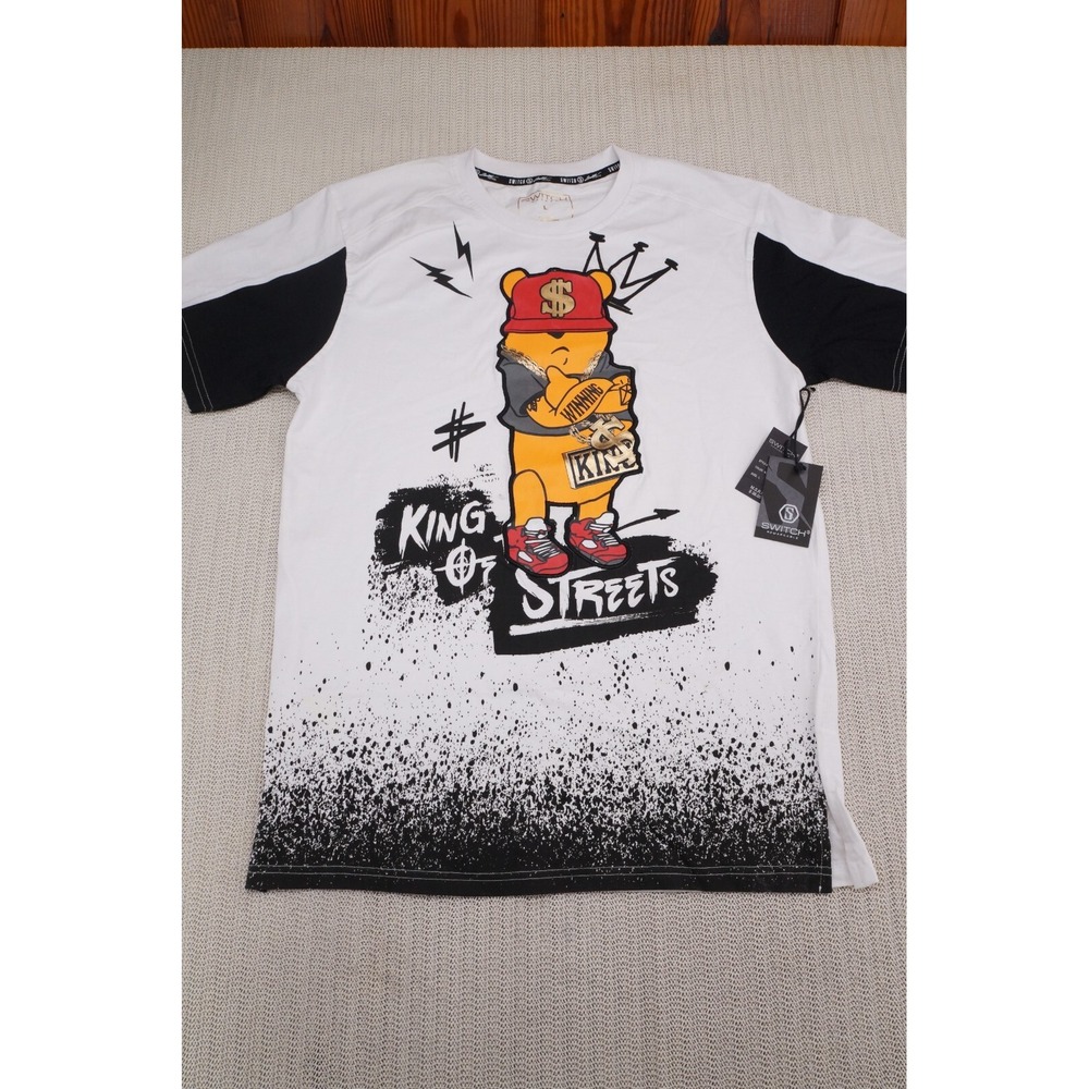 Switch Remarkable Shirt Mens Large White Cash Money Bear Hip Hop Streetwear